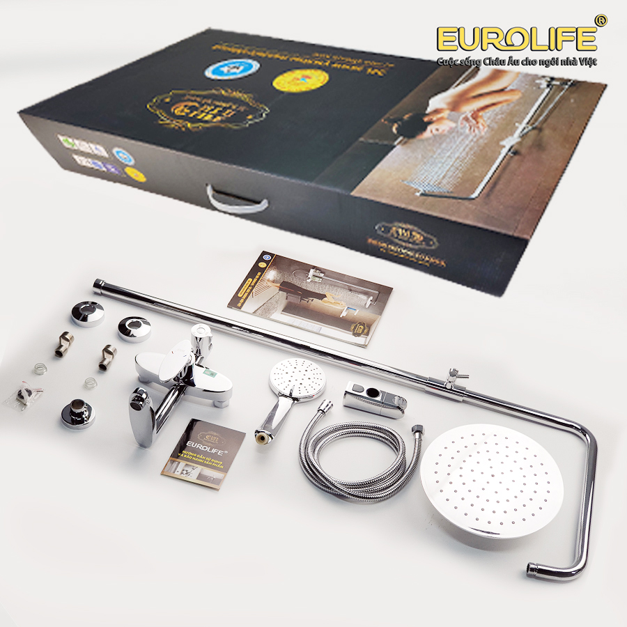 Phụ kiên Sen cây tắm đứng nóng lạnh Eurolife EL-SC912 Đồng mạ Chrome