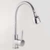 Vòi rửa chén lò xo Eurolife EL-KM03 mạ Chrome 5 lớp, cần quay 360 độ, đầu vòi 2 chế độ tăng áp và tạo bọt.