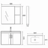 Bản vẽ kích thước bộ tủ lavabo Eurolife BLV-AL15 gồm tủ dưới 600 × 470 × 510 mm và tủ gương 580 × 105 × 600 mm.