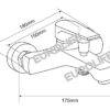 Bản vẽ kích thước củ sen nóng lạnh Eurolife EL-JAS 01, thể hiện khoảng cách tâm chân sen 150mm, chiều ngang 180mm và chiều dài thân xả khoảng 175mm.