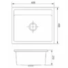 Bản vẽ kỹ thuật chậu đá thạch anh Eurolife EL-QC6049 kích thước 600 x 490 mm