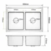 Bản vẽ kỹ thuật chậu đá thạch anh Eurolife EL-QC8349