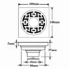 Bản vẽ kỹ thuật phễu thu sàn Eurolife EL-HG09 kích thước 100 × 100 mm, cao 37 mm, mặt dày 5 mm