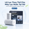 Hình ảnh bộ 2 lõi Carbon thay thế Eurolife EL-CF1315 cho máy lọc nước tại vòi, thể hiện quy cách sản phẩm và nhận diện thương hiệu Eurolife.