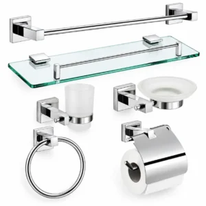 Bộ phụ kiện phòng tắm 6 món Eurolife EL-P02 thiết kế bát vuông