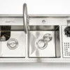 Chậu Eurolife EL-LS10050 thiết kế hai hộc cân kích thước 350 x 350 mm