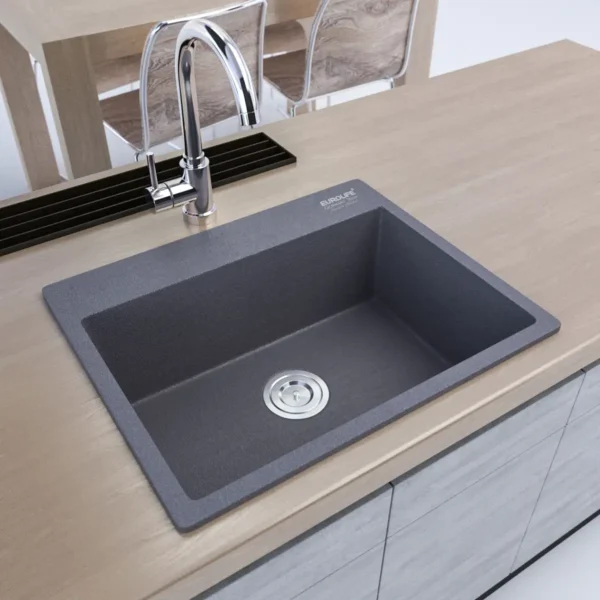Chậu đá Eurolife EL-QC6049 thiết kế 1 hố bố trí trong hệ tủ bếp