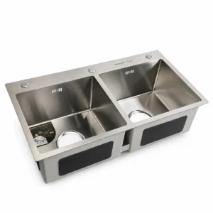 Chậu rửa chén handmade 2 hố Eurolife EL-LS8245 Inox SUS 304