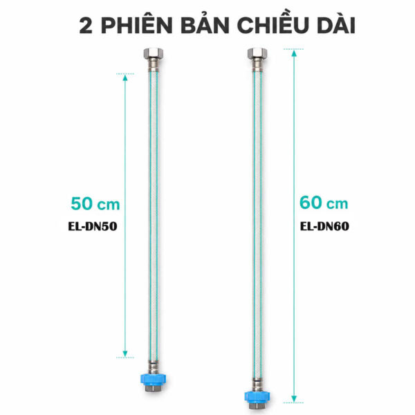 Eurolife EL-DN50 dài 50cm và Eurolife EL-DN60 dài 60cm có cùng thiết kế, cấu tạo và chuẩn kết nối, khác nhau về chiều dài dây.