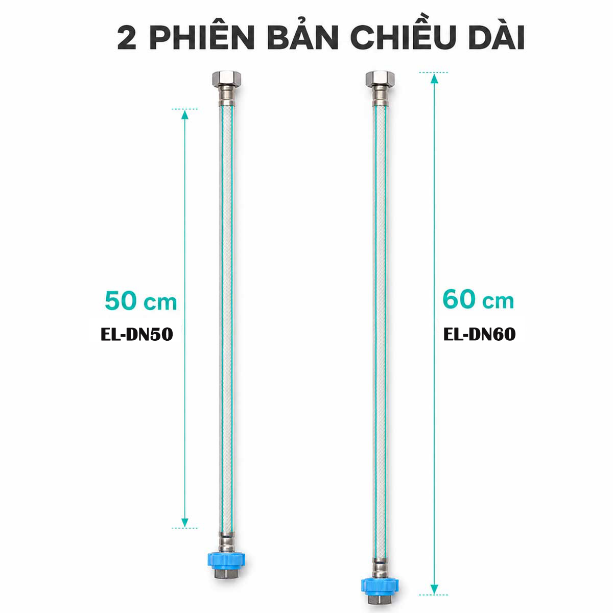 Eurolife EL-DN50 dài 50cm và Eurolife EL-DN60 dài 60cm có cùng thiết kế, cấu tạo và chuẩn kết nối, khác nhau về chiều dài dây.