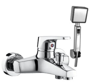 Hình đại diện củ sen Eurolife EL-IRIS 01 chất liệu đồng H61 mạ Chrome, thiết kế thân vuông hiện đại, đi kèm tay sen siêu tăng áp và bát gác tiện dụng.