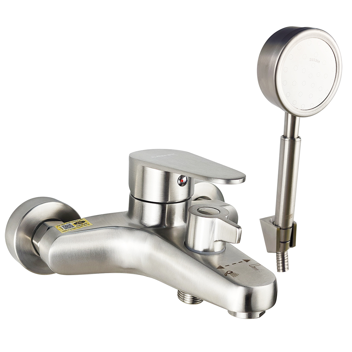 Hình đại diện củ sen Eurolife EL-LAVEN 01 chất liệu Inox SUS 304, bề mặt Inox nguyên thủy xước mờ, thiết kế bo tròn hiện đại, đi kèm tay sen tăng áp và phụ kiện đồng bộ.