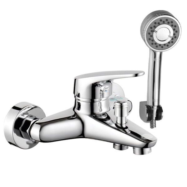 Hình main củ sen Eurolife EL-LOT 01 thân đồng H61 mạ Chrome, thiết kế bo cong, đi kèm tay sen và dây sen cho phòng tắm hiện đại.