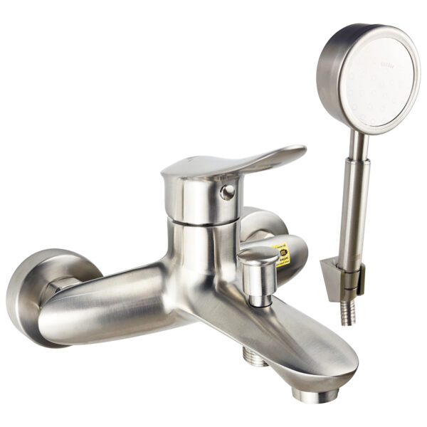 Hình ảnh đại diện củ sen Eurolife EL-ORCHID 01 bằng Inox SUS 304, bề mặt xước mờ, thiết kế bo tròn mềm mại, đi kèm tay sen tăng áp và bát gác Inox 304.