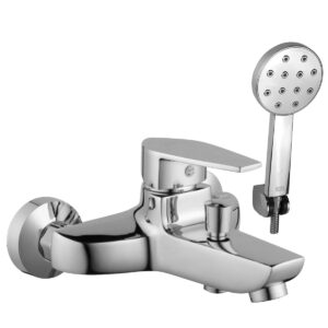 Hình đại diện củ sen nóng lạnh Eurolife EL-SUN 01 với thân Đồng H61 mạ Chrome, thiết kế vuông bo tròn hiện đại, kèm tay sen 3 chế độ và đầu xả dưới tạo bọt.