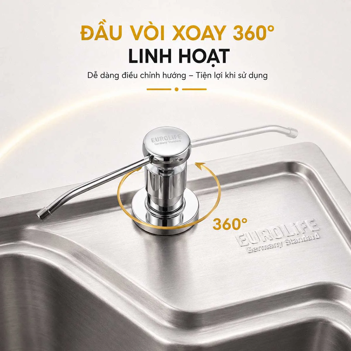 Đầu vòi xoay 360 độ bình nước rửa chén Eurolife EL-BRC01