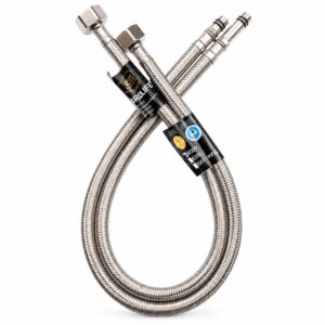 Dây cấp nước Eurolife EL-DCL60 gồm hai dây dài 60cm, sử dụng lưới Inox 304, ruột EPDM và đầu nối SUS 304.