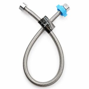 Hình đại diện một dây cấp nước Eurolife EL-DI50 hoặc EL-DI60 với vỏ lưới Inox SUS 304, ruột EPDM và đầu kết nối ren 21mm.