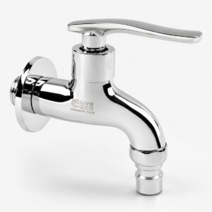 Hình đại diện sản phẩm vòi hồ Eurolife EL-VH110 với thiết kế thân đồng H61 mạ Chrome, kiểu dáng gọn gàng, bề mặt sáng bóng và định hướng sử dụng cho không gian giặt giũ, sân vườn và khu vực cấp nước sinh hoạt.