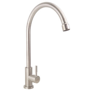 Hình đại diện vòi rửa chén lạnh Eurolife EL-RC07 với thiết kế cần cong, chất liệu Inox SUS 304 và bề mặt xước mờ hiện đại.