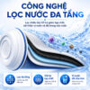 Hình ảnh mô phỏng kết cấu bên trong lõi Carbon thay thế Eurolife EL-CF1315 với 7 lớp vật liệu lọc, hỗ trợ xử lý cặn, mùi Clo và tạp chất trong nước máy sinh hoạt.