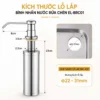 Kích thước lỗ lắp bình nước rửa chén âm chậu Eurolife EL-BRC01 22-31mm