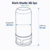 Hình ảnh kích thước lõi lọc Eurolife EL-LL-D10 với đường kính 40mm và chiều cao 92mm, hỗ trợ nhận biết thông số kỹ thuật và khả năng tương thích.