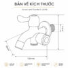 Bản vẽ kích thước củ sen lạnh Eurolife EL-SL108 thể hiện rõ cấu trúc tổng thể, chiều dài thân, độ nhô vòi xả và ren kết nối 21mm. Hình ảnh giúp website giới thiệu làm rõ thiết kế kỹ thuật, tính đồng bộ và khả năng tương thích lắp đặt của sản phẩm.