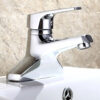 Hình lắp đặt thực tế vòi lavabo nóng lạnh Eurolife EL-IRIS 03 trên chậu rửa, thể hiện thiết kế hiện đại, bề mặt Chrome sáng bóng và sự phù hợp với không gian phòng tắm.