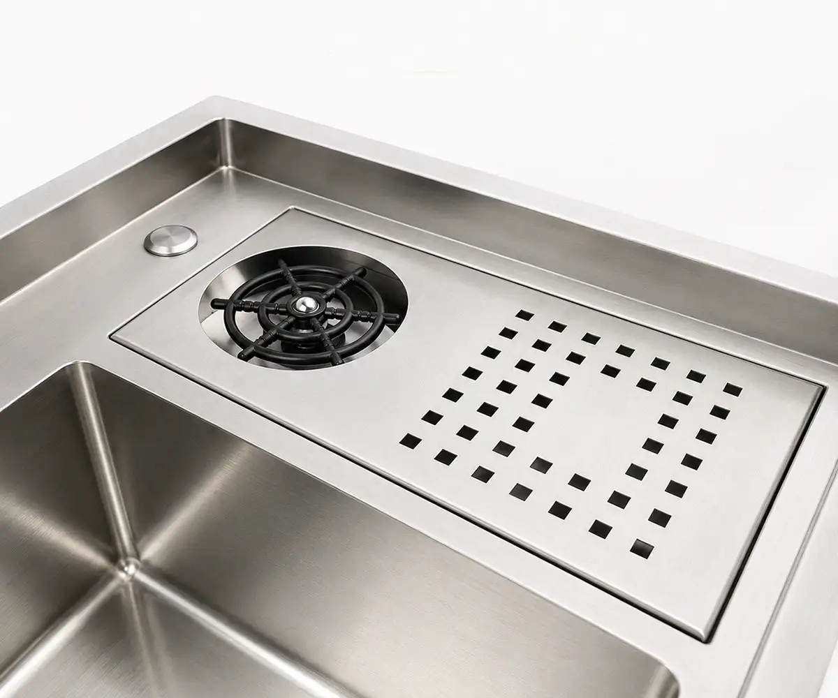 Máy rửa ly tích hợp trên chậu đúc Inox 304 Eurolife EL-LS10050