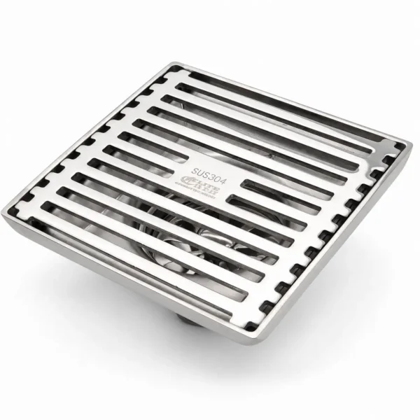 Nắp nan song song của phễu thu sàn inox 304 Eurolife EL-HG04 nhìn từ trên xuống