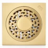 Phễu thu sàn đồng 100x100mm Eurolife EL-HG09 hoa văn giả cổ với tấm lọc rác Inox SUS 304