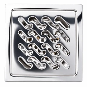 phễu thu sàn Inox SUS 304 100x100mm Eurolife EL-HG07 mặt vuông sáng bóng