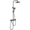 Hình ảnh tổng thể sen cây Eurolife EL-SC905 màu đen với thiết kế sen cây nóng lạnh hiện đại, màn hình LED hiển thị nhiệt độ nước, bát sen vuông, tay sen và bộ xịt vệ sinh tiện dụng.