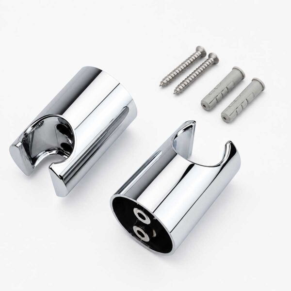 Thiết kế bát gác tay xịt Eurolife EL-X12-T bằng nhựa ABS mạ Chrome, kèm 2 tắc-kê và 2 ốc vít lắp tường.