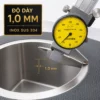 Minh họa thông số độ dày 1,0 mm của thân chậu Inox SUS 304 Eurolife EL-C9245