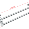 Thông số kỹ thuật máng khăn đôi Inox SUS 304 Eurolife EL-B2