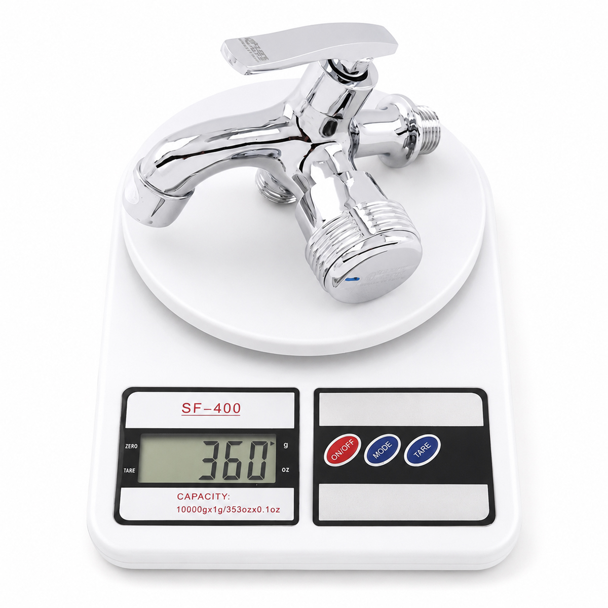 Hình cân thực tế thể hiện củ sen lạnh Eurolife EL-SL112 có trọng lượng khoảng 360 g, cung cấp thêm dữ liệu nhận diện và thông số vật lý của sản phẩm.