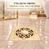 Phễu thu sàn Đồng vàng Eurolife EL-HG09 lắp trên sàn phòng tắm trong công trình dân dụng