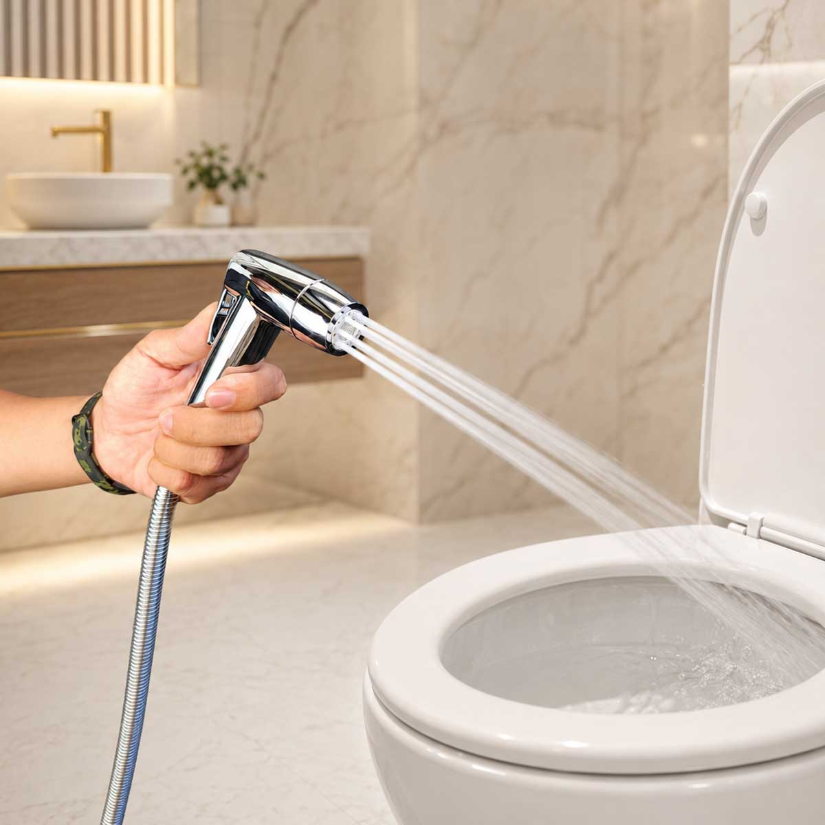 Vòi xịt vệ sinh Eurolife EL-X12-T tạo các tia nước tập trung, phù hợp hỗ trợ xịt rửa bồn cầu và vệ sinh phòng tắm. 
