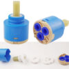 Hình ảnh van Ceramic JJ dùng cho vòi lavabo nóng lạnh Eurolife EL-SUN 02, hỗ trợ thao tác đóng mở êm, điều chỉnh nước nóng lạnh linh hoạt và ổn định khi sử dụng.