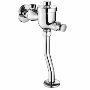 Van xả tiểu đồng H61 Eurolife EL-XT130 với thân dạng bầu, nút nhấn delay phía trước, ống dẫn và bề mặt Nickel–Chrome.