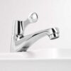 Vòi lavabo Eurolife EL-LL113 lắp đặt thực tế trên chậu rửa mặt màu trắng