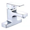 Hình đại diện vòi lavabo nóng lạnh Eurolife EL-DAISY 03 với thiết kế 2 chân vuông vắn, bề mặt mạ Chrome sáng bóng 5 lớp và kiểu dáng khỏe khoắn cho phòng tắm hiện đại.