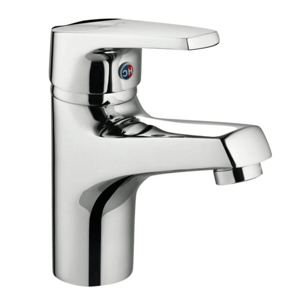 Hình đại diện vòi lavabo nóng lạnh Eurolife EL-IRIS 02 với thiết kế 1 chân, thân Đồng H61 mạ Chrome sáng bóng, kiểu dáng thân tròn kết hợp vuông khỏe khoắn, tay gạt nóng lạnh và đầu vòi tạo bọt.