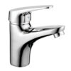 Hình đại diện vòi lavabo nóng lạnh Eurolife EL-LOT 02 với thiết kế thân tròn kết hợp vuông khỏe khoắn, chất liệu Đồng H61 và bề mặt mạ Chrome sáng bóng.
