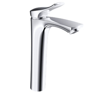 Hình đại diện vòi lavabo nóng lạnh Eurolife EL-ROS 03 cao 30cm, thiết kế thân bo cong thẩm mỹ, chất liệu Đồng H61 mạ Chrome sáng bóng, đồng bộ cùng series với củ sen nóng lạnh Eurolife EL-ROS 01.