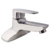 Hình đại diện vòi lavabo nóng lạnh Eurolife EL-SUN 03 với thiết kế 2 chân, chất liệu Đồng H61, bề mặt mạ Chrome sáng bóng và kiểu dáng vuông vắn hiện đại.