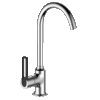 Hình đại diện vòi rửa chén nóng lạnh Eurolife EL-KM12 với thiết kế thân cong, mạ Chrome 5 lớp và tay gạt màu đen hiện đại.