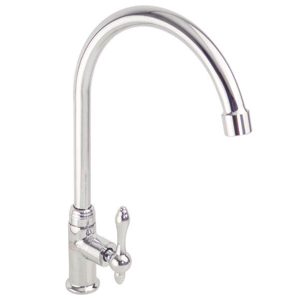 Hình đại diện vòi rửa chén lạnh Eurolife EL-RC02 với thiết kế cần cong, bề mặt mạ Chrome sáng bóng và tay gạt tiện dụng.